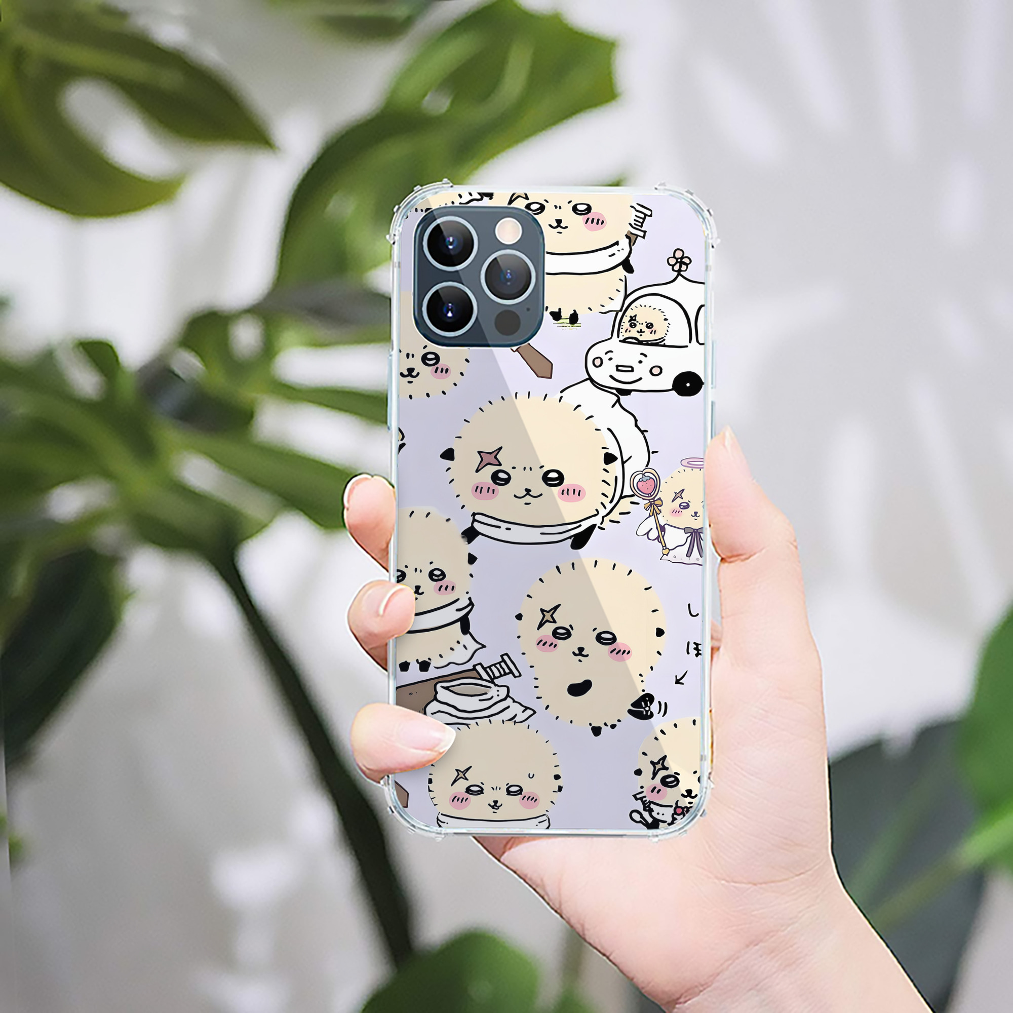 （画像用） ちいかわ Chii-kawa 【iPhone 12シリーズ対応】透明スマホケース（クリアソフトケース）